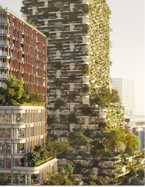 Project Wonderwoods in Utrecht, twee moderne flatgebouwen met veel groen Project Wonderwoods in Utrecht, twee moderne flatgebouwen met veel groen
