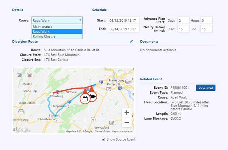User-friendly web-based interface of location position on map.