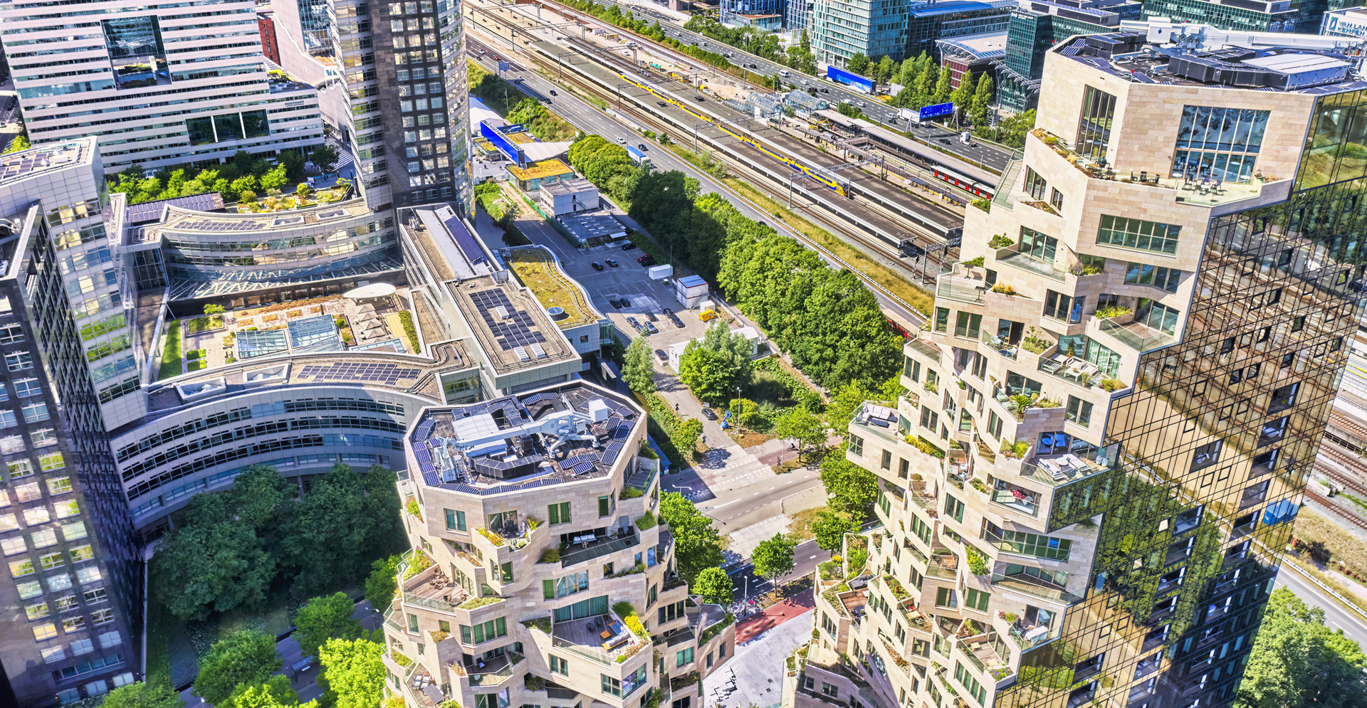 Modern tower block in Amsterdam the Netherlands on the zuidas