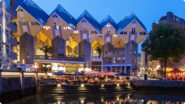 Cube Houses in the old harbor of Rotterdam, Netherlands