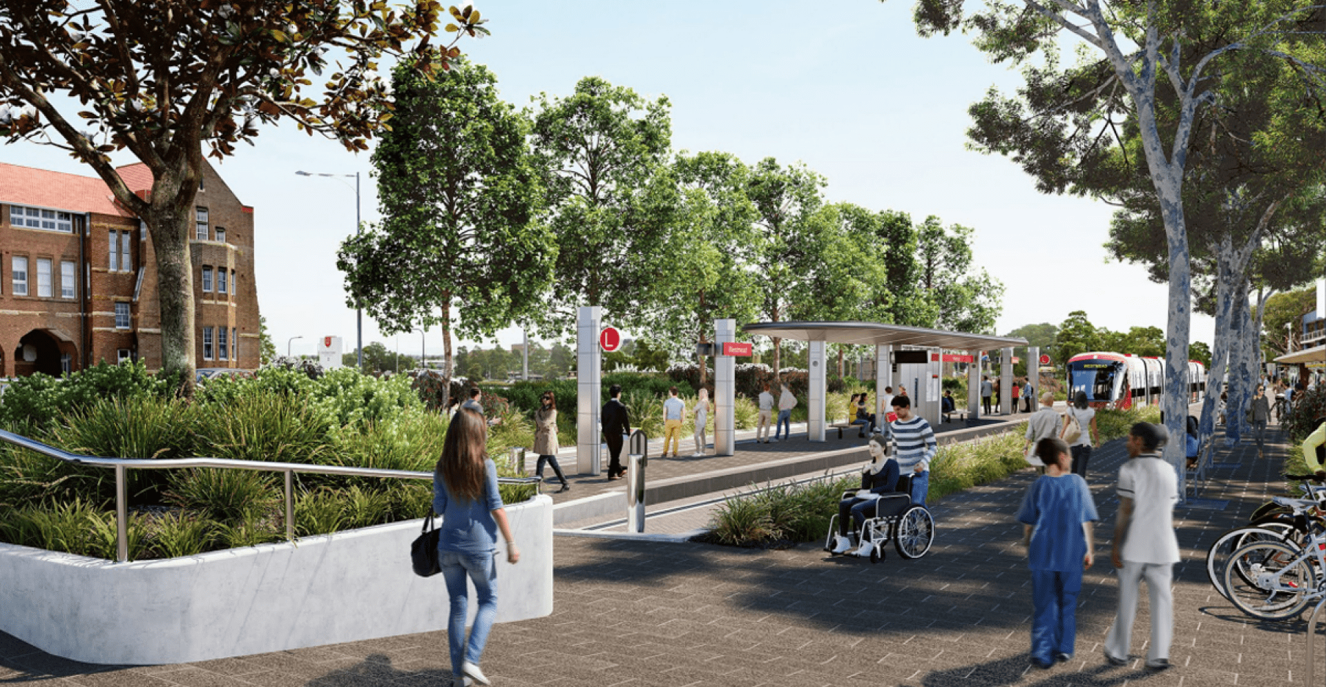 Artistic representation of the city's new bus station featuring a futuristic look.