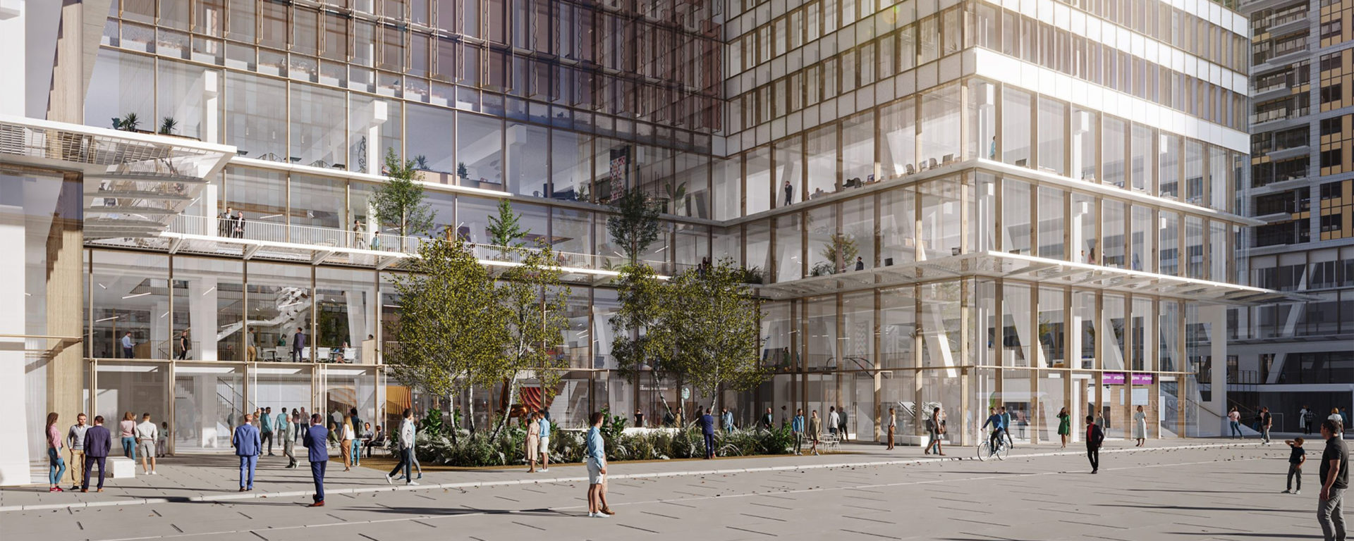 Vue de la façade du nouveau bâtiment